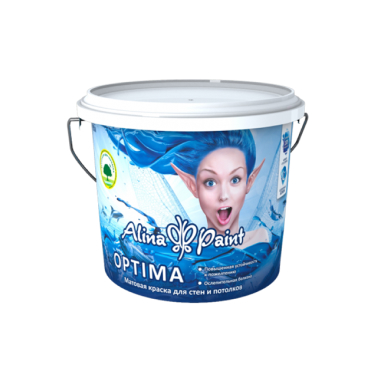 Краска водоэмульсионная, Alina Paint Optima, 15 кг (интерьерная, супербелая, всесезонная)