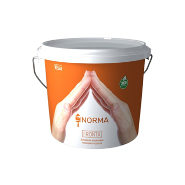 Краска водоэмульсионная, Norma Fronta, 15 кг (фасадная, интерьерная, моющаяся)